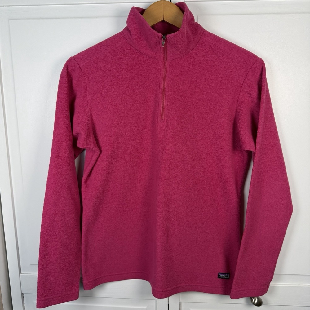 Patagonia Women's Micro‎ D Quarter Zip Fleece Pullover Medium Pink Jacket